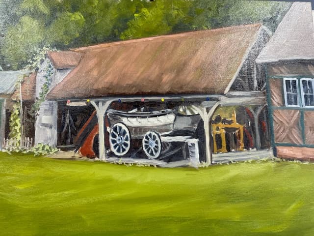 A painting of some of the collections at the Rural Life Living Museum. Image by Steve Wells.
