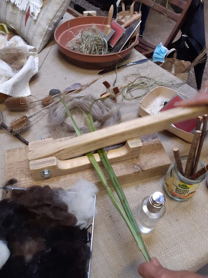 A volunteer demonstrating a rural craft at the Rural Life Living Museum