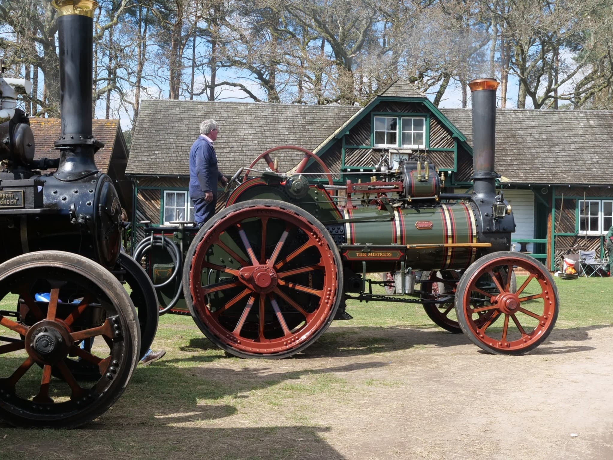 A photo of the Rural Life Living Museum's traction engine in steam.